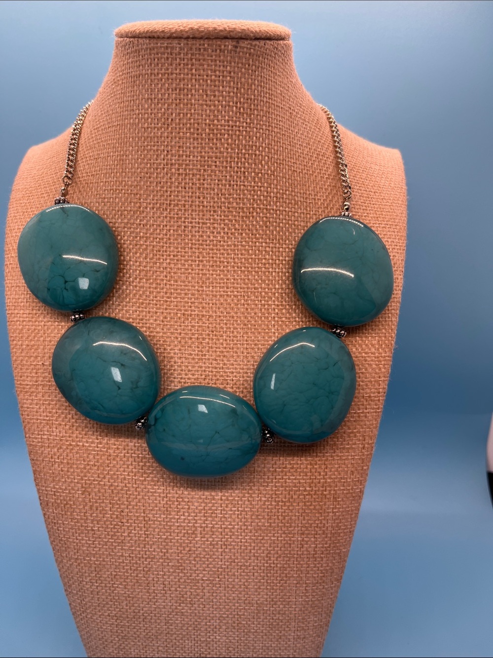 Lane Bryant Teal Statement Beaded Necklace